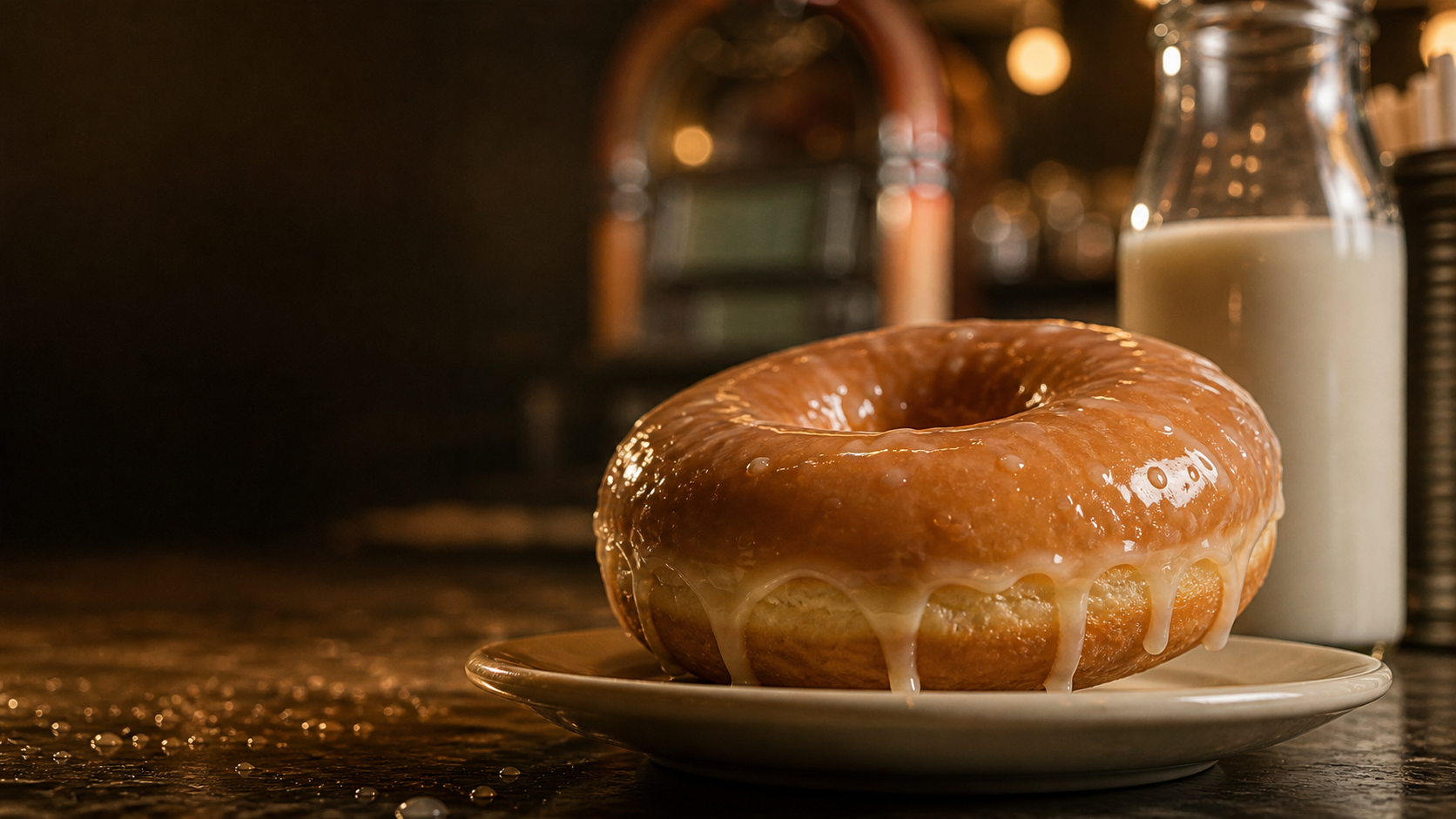 Bright yuzu glaze donut with citrus zest